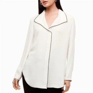 Guess mesh crochet style white long sleeve